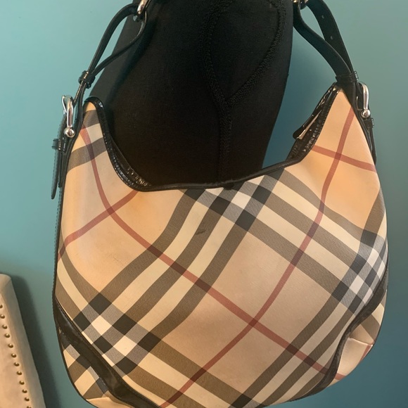 BURBERRY supernova check big hobo bag with dust cover - Picture 2 of 15